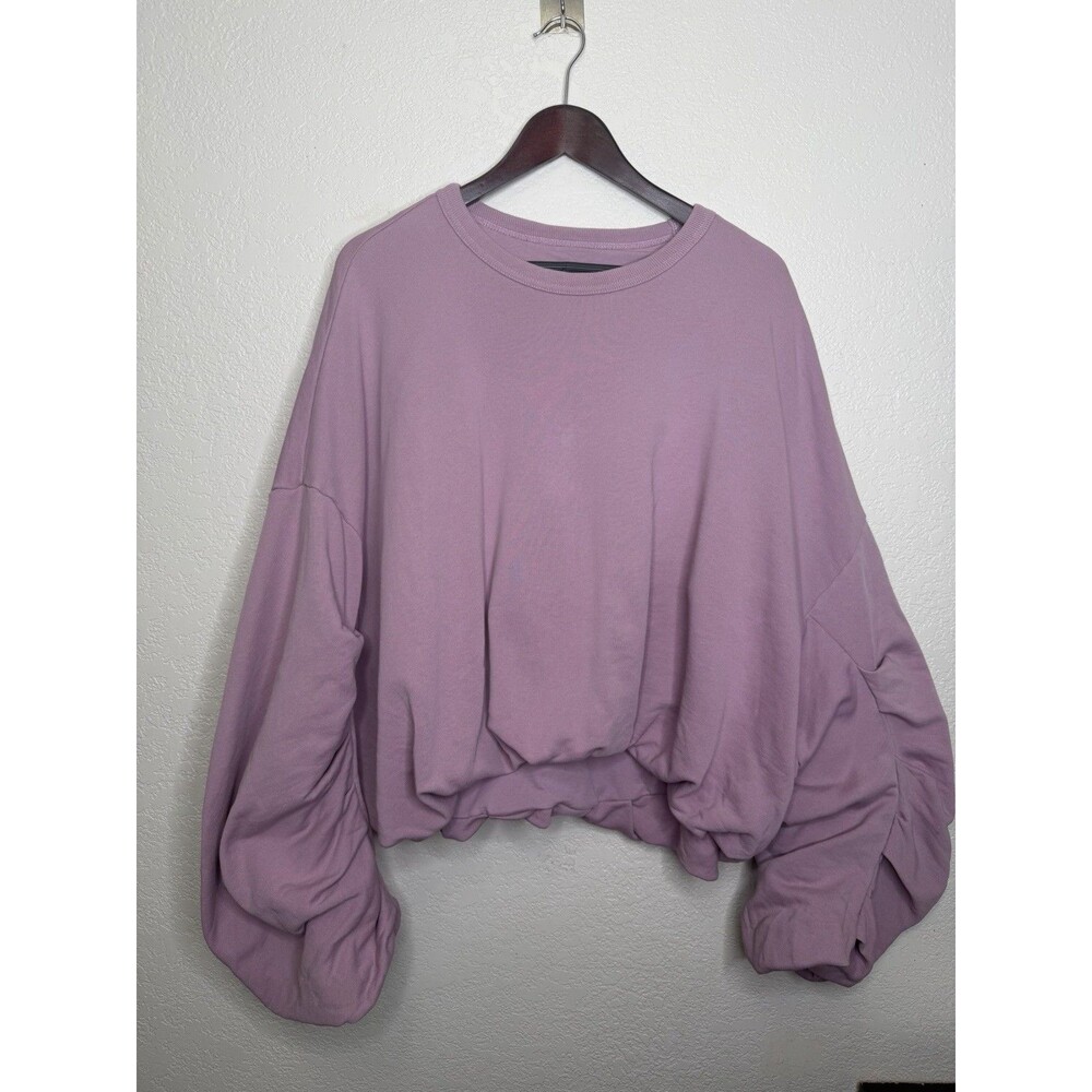 Dries Van Noten Womens Hannett Draped Sweatshirt Size M Purple Minimalist Basic
